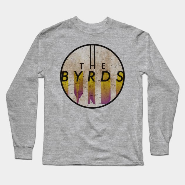 THE BYRDS - VINTAGE YELLOW CIRCLE Long Sleeve T-Shirt by GLOBALARTWORD